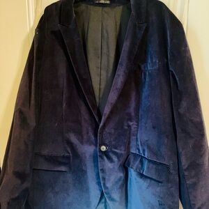 Men's Velvet Blazer - Navy